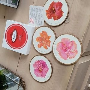 Pimpernel Acrylic Coasters- Carribean Hibiscus